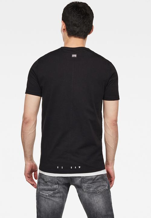 G-STAR - Vertical raw graphic slim fit short sleeve tee - black