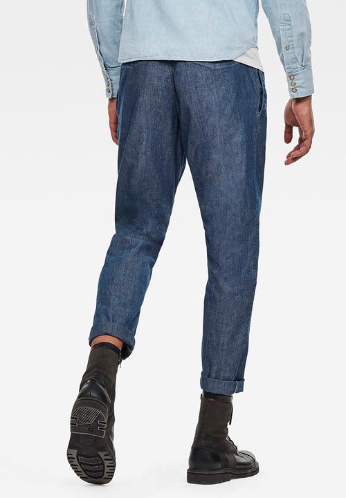 G-STAR - Varve relaxed fit pleated chino - faded navy