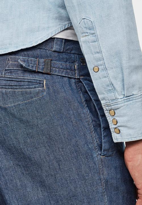 G-STAR - Varve relaxed fit pleated chino - faded navy