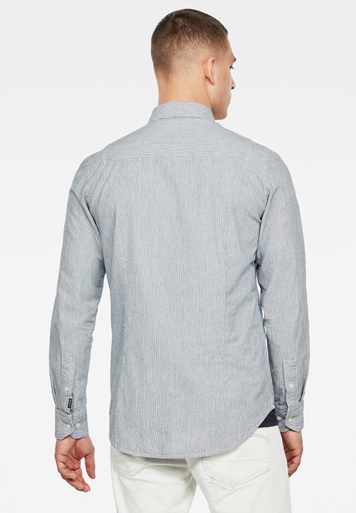 G-STAR - Bristum flap button down slim fit shirt - blue
