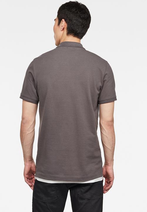 G-STAR - Cut & sewn graphic slim fit polo - grey