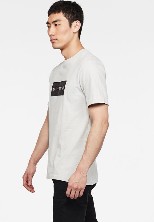 G-STAR - Box logo embro GR short sleeve tee - cool grey