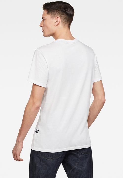 G-STAR - One cut & sewn graphic slim fit polo - white