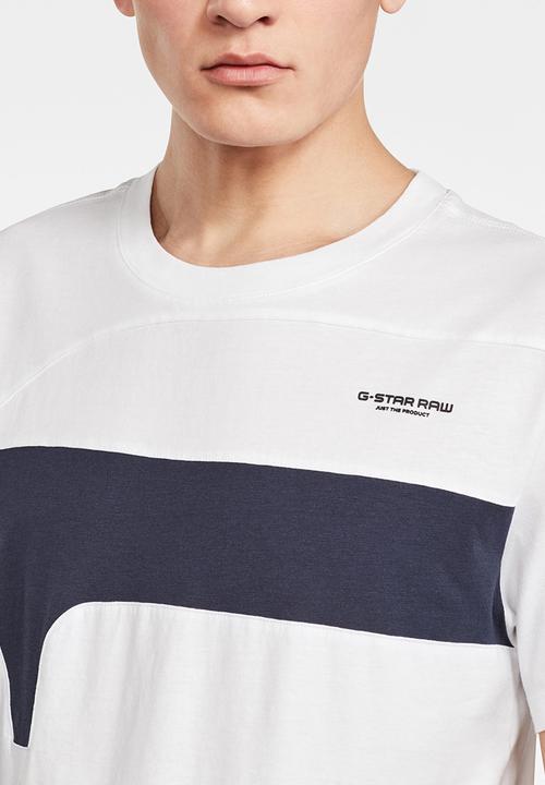 G-STAR - One cut & sewn graphic slim fit polo - white