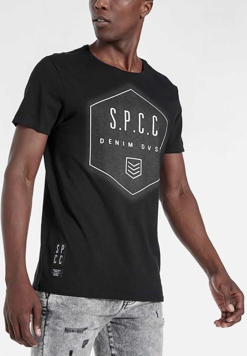S.P.C.C - Bridge straight hem logo tee - black