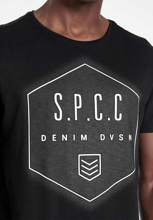 S.P.C.C - Bridge straight hem logo tee - black