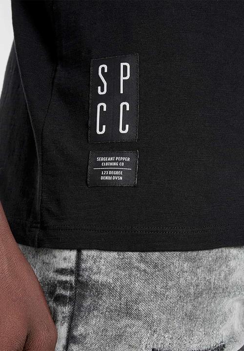 S.P.C.C - Bridge straight hem logo tee - black