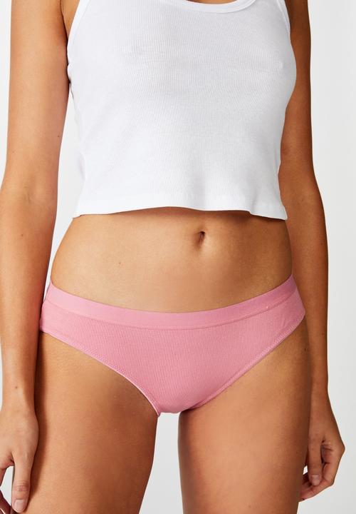 Cotton On - Cotton rib bikini brief - pink