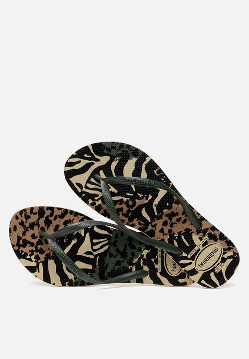 Havaianas - Slim animals - gris & green olive