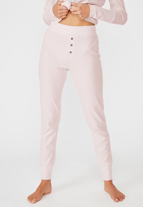 Cotton On - Waffle Henley/long john set - crystal pink marle