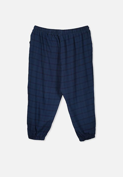 Cotton On - Curve flannel sleep pant - simple navy check
