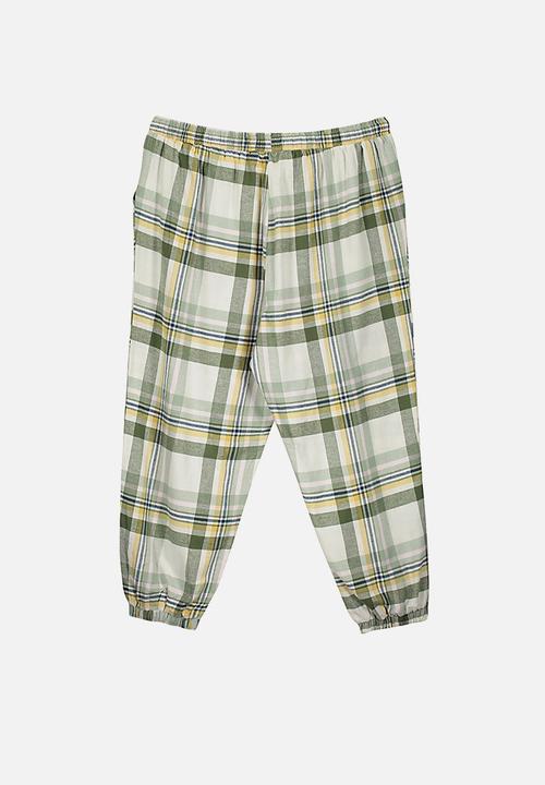 Cotton On - Curve flannel sleep pant - washed aloe check