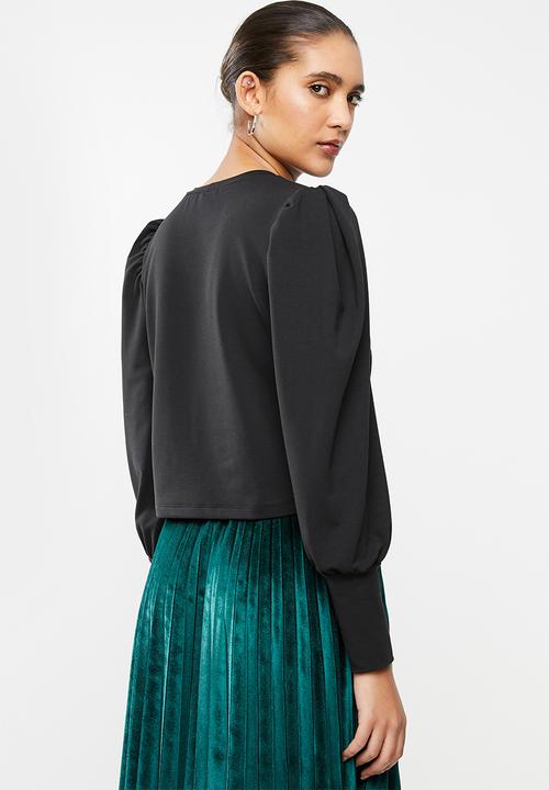 Blake - Balloon sleeve sweater - black
