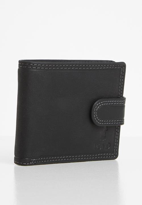 POLO - Tuscany leather tab wallet - black