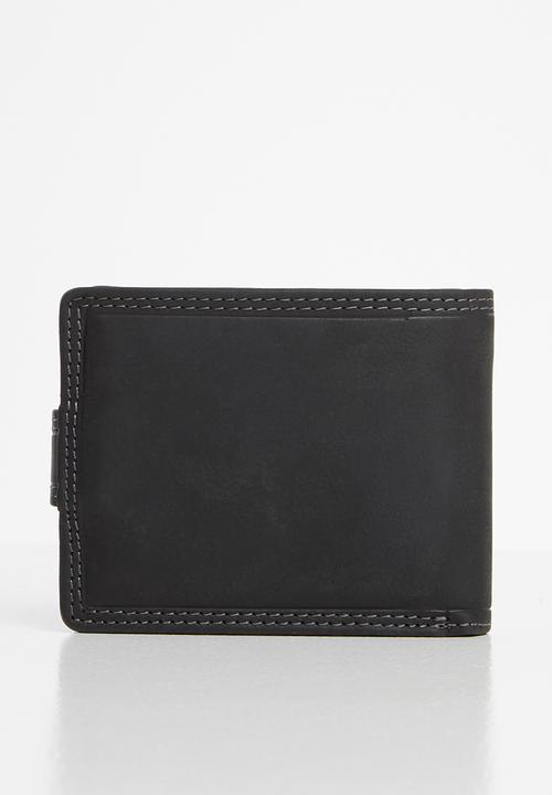 POLO - Tuscany leather tab wallet - black