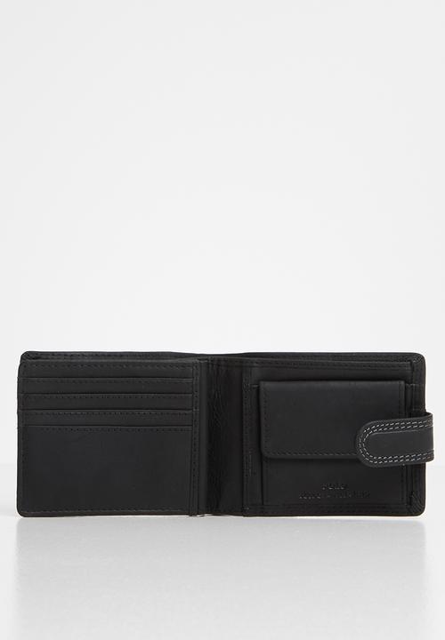 POLO - Tuscany leather tab wallet - black