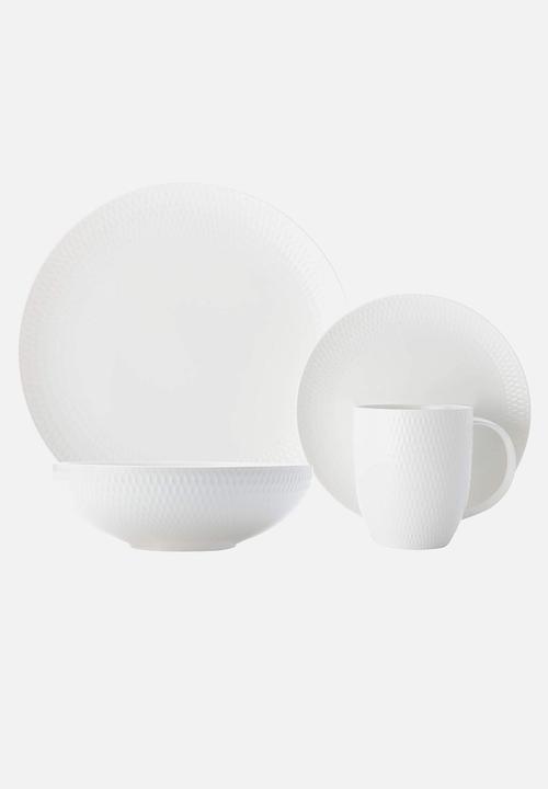 Maxwell & Williams - 16pce diamonds dinnerware set - white