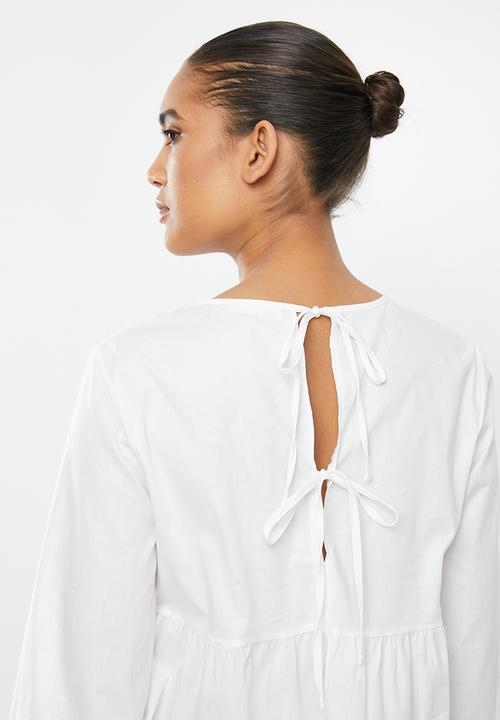 Blake - Tiered top with back detail - white