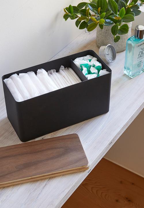 Yamazaki - Rin sanitary storage box - brown & black 