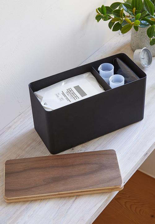 Yamazaki - Rin sanitary storage box - brown & black 