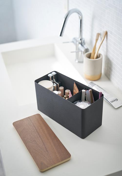 Yamazaki - Rin sanitary storage box - brown & black 