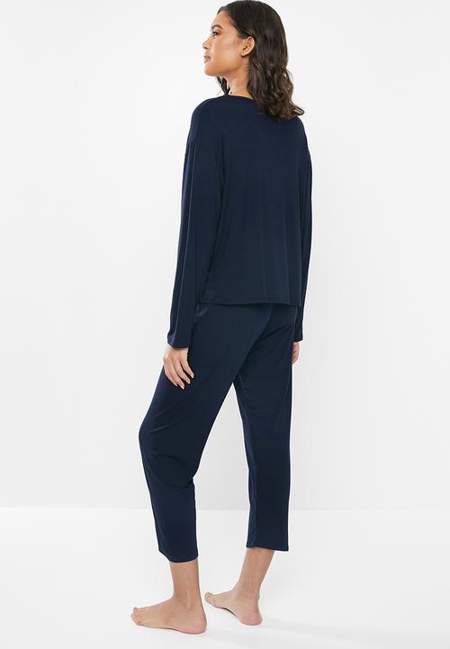 Superbalist - V-neck sleep top & pants set - navy