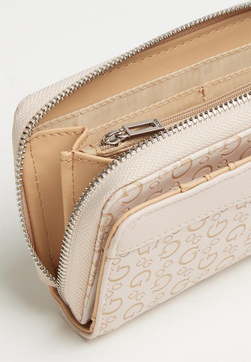 GUESS - Modesto multi zip clutch - blush