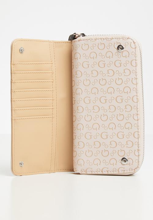 GUESS - Modesto multi zip clutch - blush