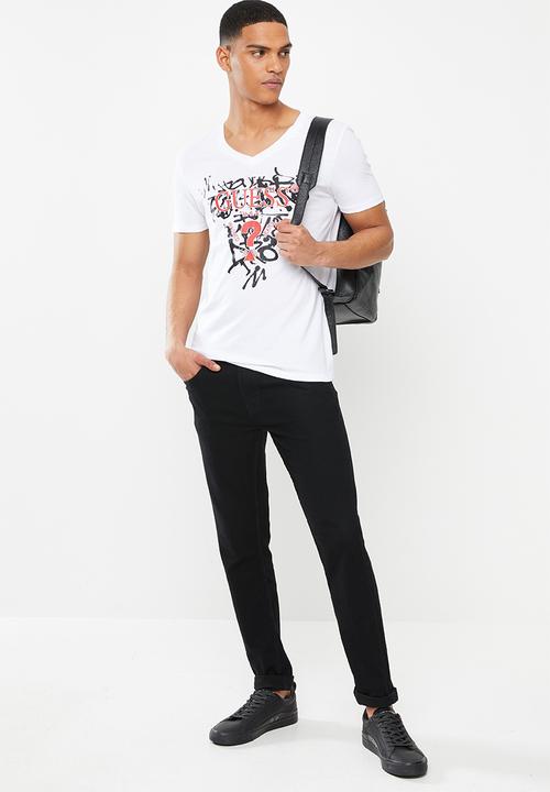 GUESS - Short sleeve guess graffiti tee - white