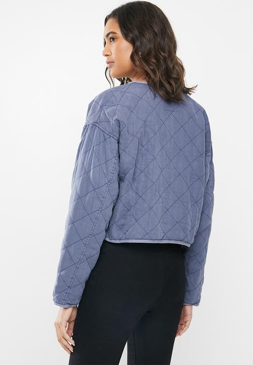 Cotton On - Cropped quilted bomber - folkstone grey