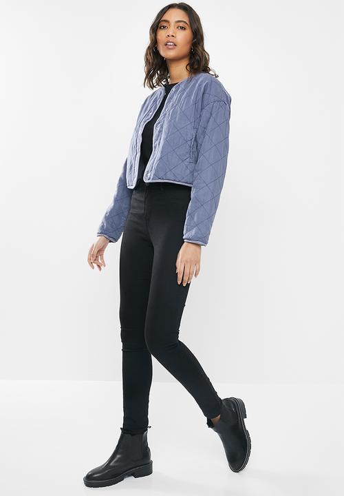 Cotton On - Cropped quilted bomber - folkstone grey