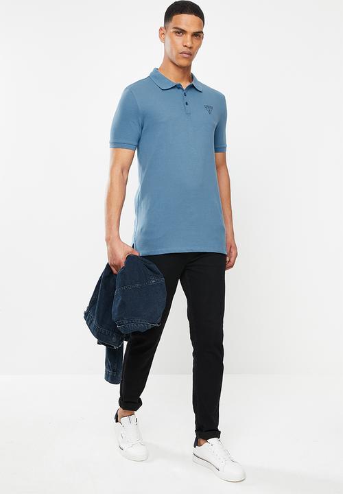 GUESS - Short sleeve fashion polo - blue