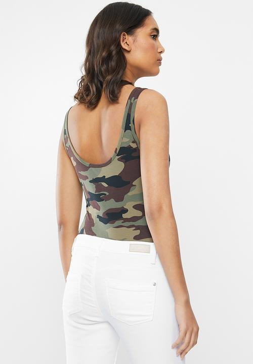 GUESS - Sl distress logo bodysuit - green