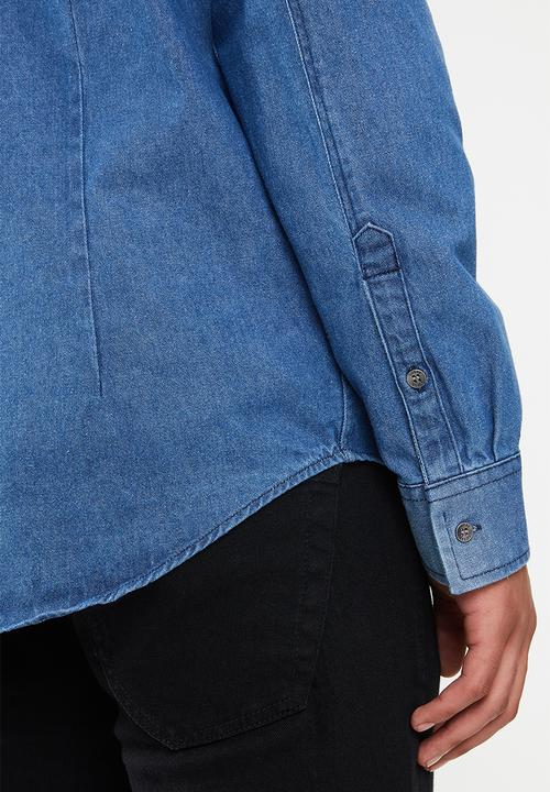 GUESS - Dark wash demin shirt - blue