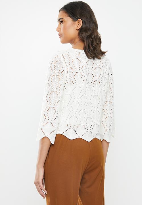 Jacqueline de Yong - Cole cropped pullover knit - beige 
