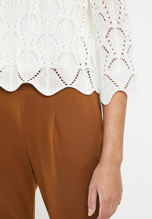 Jacqueline de Yong - Cole cropped pullover knit - beige 
