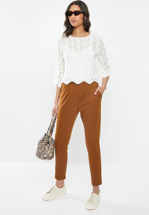 Jacqueline de Yong - Cole cropped pullover knit - beige 