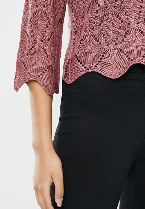 Jacqueline de Yong - Cole cropped pullover knit - mauve