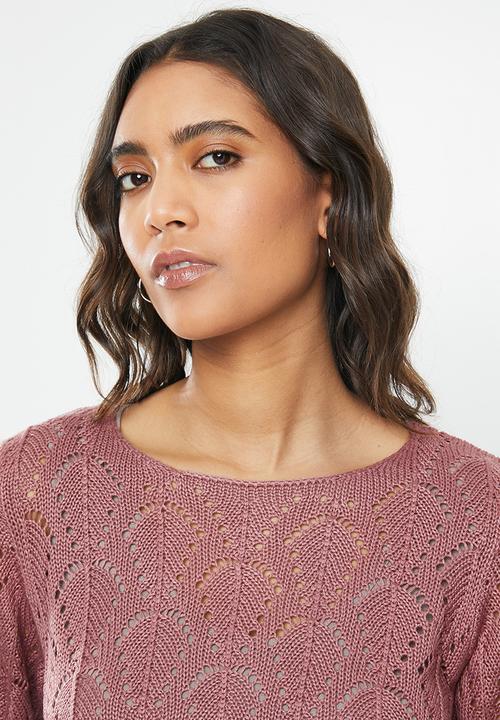 Jacqueline de Yong - Cole cropped pullover knit - mauve