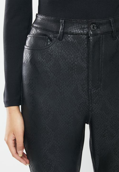 GUESS - Poison python coated pants - black