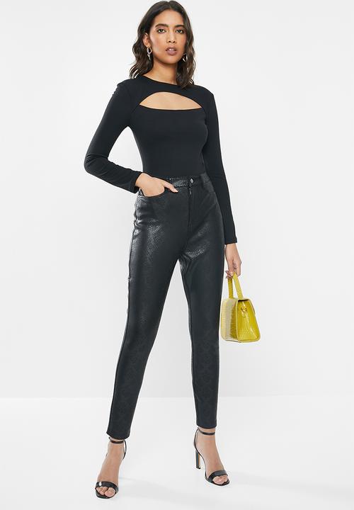 GUESS - Poison python coated pants - black