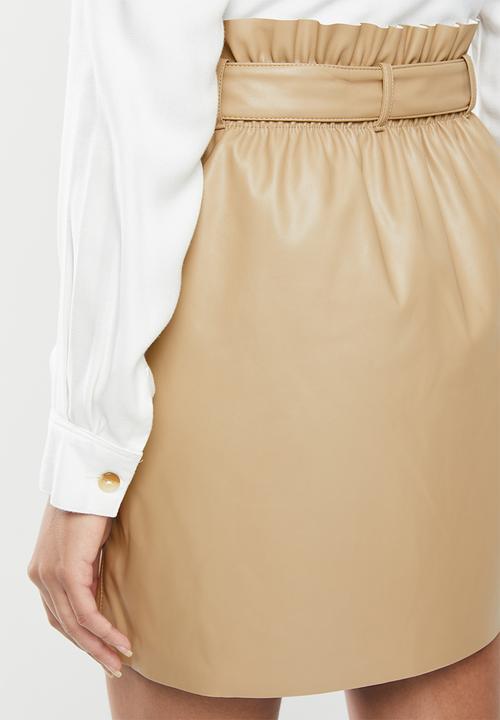 Vero Moda - Awardbelt short coated skirt - neutral