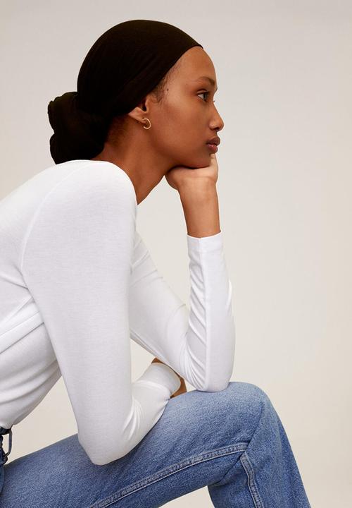 MANGO - T-shirt riboman - white