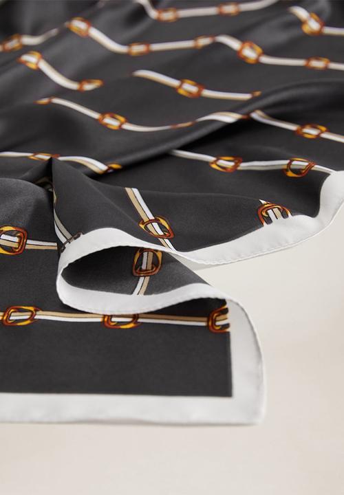 MANGO - Neck scarf horsi - black