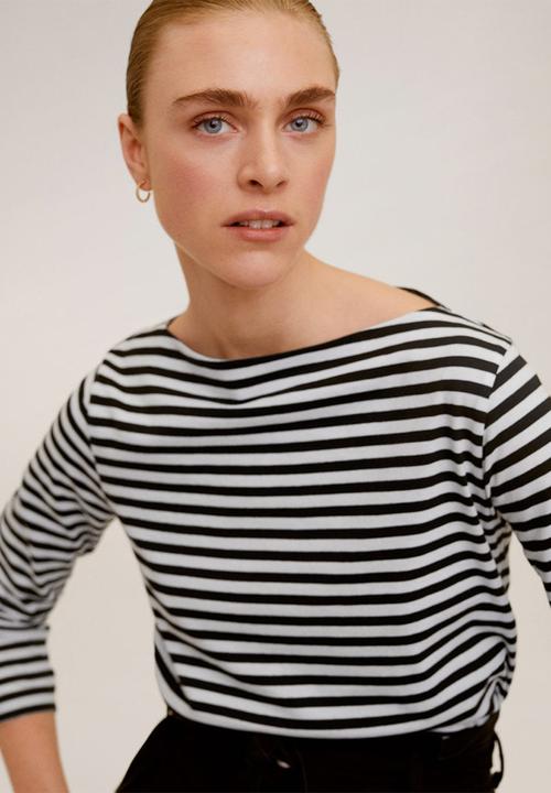 MANGO - T-shirt saco - black & white 