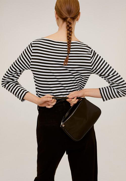 MANGO - T-shirt saco - black & white 