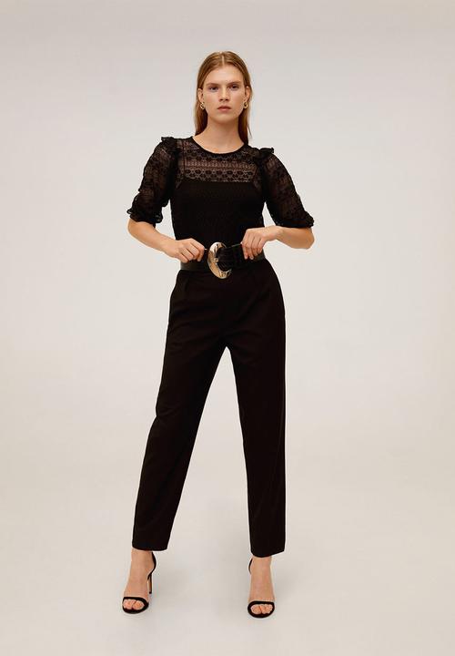 MANGO - T-shirt blonda - black