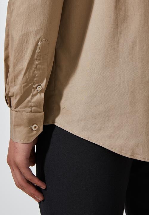 Superbalist - Jos slim fit long sleeve shirt - stone
