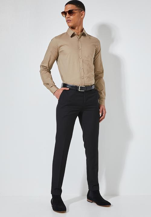 Superbalist - Jos slim fit long sleeve shirt - stone