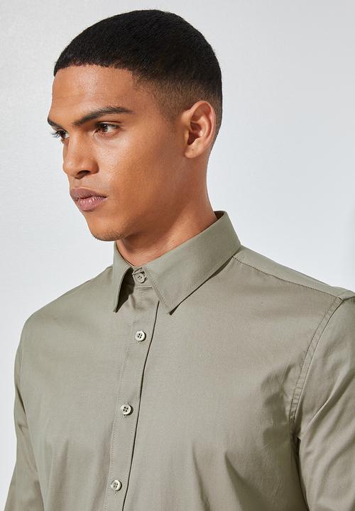 Superbalist - Jos slim fit long sleeve shirt - khaki